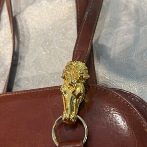 Rare Sasha Fabiani  1996 Patent Brown Bag with Gold Horse head  hardware